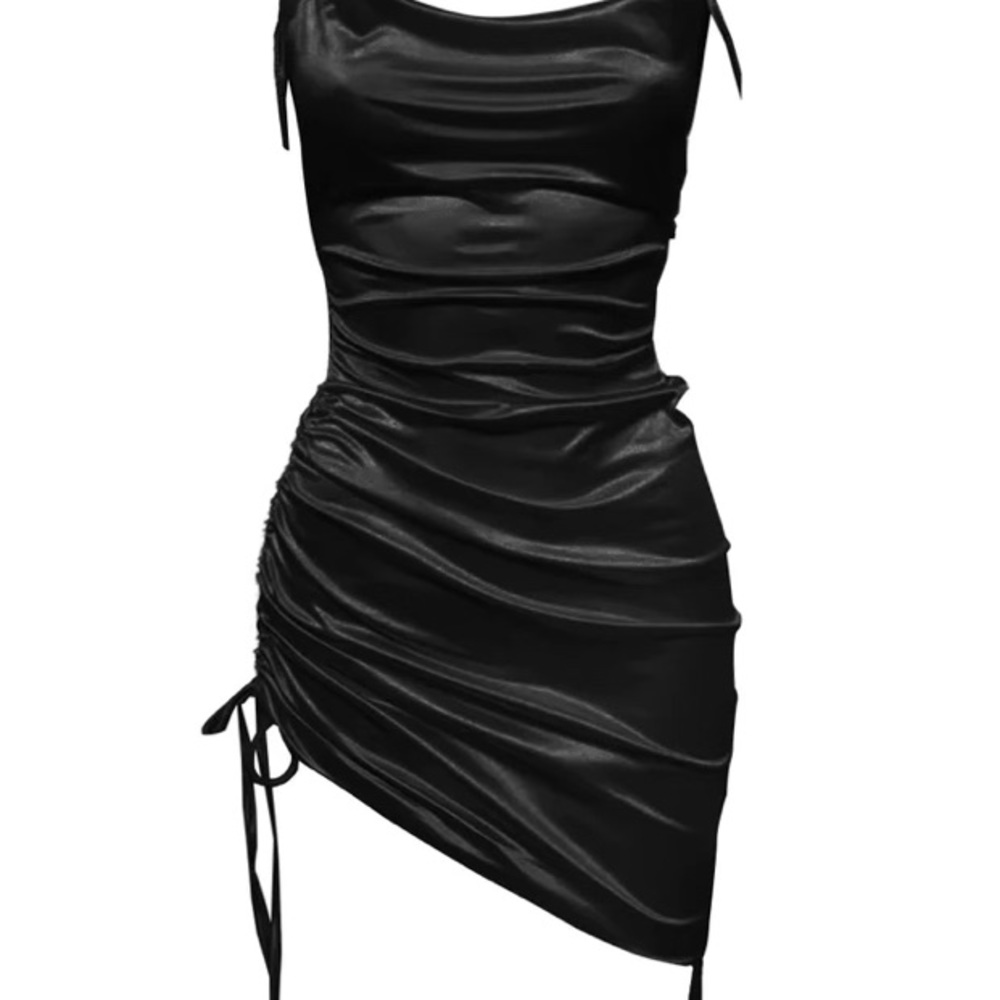 Black satin dress size SMALL